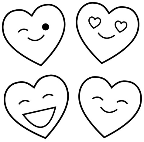 Heart Cutouts Printable, Hearts To Print Free Printable, Valentine Templates Free Printable, Hearts To Print, Valentine Hearts Printable, Hearts With Faces, Hearts To Color, Hearts Shapes, Valentines Drawings