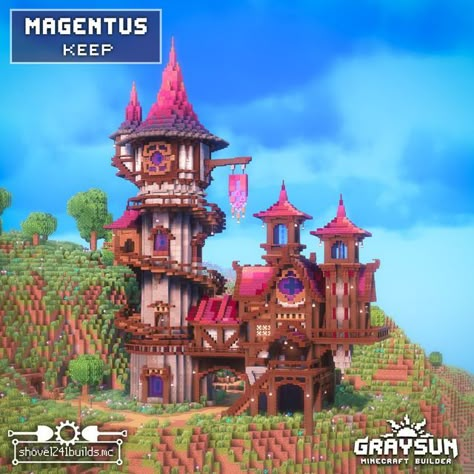 Graysun | Minecraft Builds on Instagram: "Wizard House - Minecraft 👉Download available on Patreon 👥️Collab with @shovel241builds.mc Minecraft wizard houses You can download this build by subscribing to my patreon page and get it in your game! Pastable with world edit schematic, rebuildable with Litematica schematic and explorable on a singe player void world. You can convert the java world file to Minecraft windows edition and pocket edition. 🔹️Join me on the Bakery Server - Java and Bedrock Server Connection: IP: play.bakery.builders Bedrock Port: 19132 🔹️Shaders and Resources pack used Complementary (Shader) Better leaves - Jermsyboi (resources pack) #minecraft #minecraftbuilds #minecraftbuild #mcpe #minecraftideas #minecraftidea #minecraftdesigns #minecraftinspiration #minecraf Minecraft Building Ideas Skyblock, Minecraft House Ideas Castle, Minecraft Awesome Builds, Minecraft Fantasy Village Layout, Fantasy Minecraft Building Ideas, Minecraft Kingdom Builds, Cool Minecraft Castles, Fantasy Mc Builds, Minecraft Arched Bridge