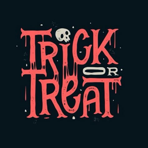 Trick Or Treat Halloween Typography, Halloween Logo, Hand Lettering Inspiration, Text Logo Design, Halloween Fonts, Skull Halloween, Lettering Inspiration, Halloween Illustration, Halloween Images