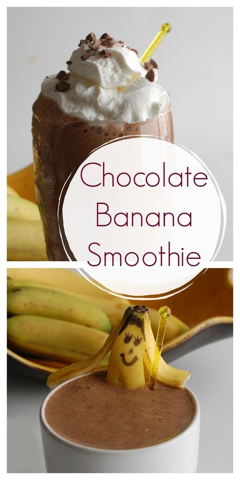 Chocolate Banana Smoothie - Super Healthy Kids Smoothies Simple, Healthy Chocolate Smoothie, Smoothie Banana, Healthy Chocolate Banana, Chocolate Smoothie Recipes, Banana Protein Smoothie, Healthy Recipes Easy, Chocolate Banana Smoothie, Banana Diet