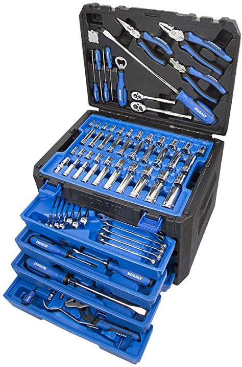 Kobalt 100-Piece Household Tool Set with Hard Case - - Amazon.com Kobalt Tools, Diy Mechanics, Hand Tool Kit, Mechanic Tools, Tool Case, Work Gear, Garage Tools, Household Tools, Tool Chest