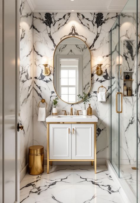 Marble bathroom floor