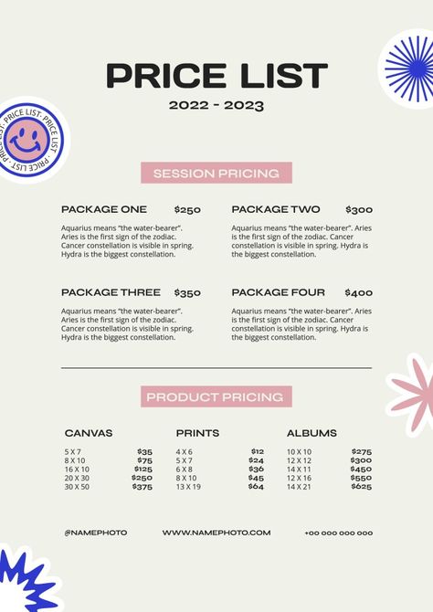 Branding Price List Design, Pricing Graphic Design, Services List Design, Graphic Design Pricing List, Pricing Design Layout, Graphic Designer Price List Design, Canva Price List Ideas, Pricing Flyer Design, Graphic Design Price List Layout