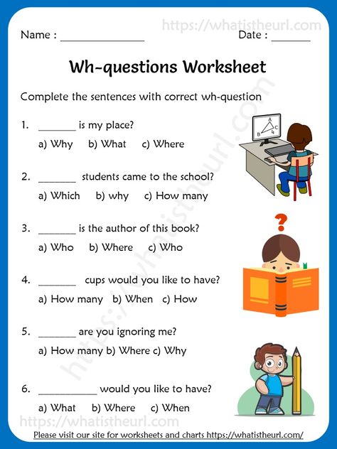 We have created a “Wh Questions Worksheets” for Grade 5 students.  These can help the students to understand the concept of using Wh questions.  There are totally 12 questions there.  Key is included, please download the PDF Wh Questions Worksheets for Grade 5 Grade 5 English, Wh Words, 1st Grade Homework, Worksheets For Grade 5, Grade 5 Math Worksheets, 2nd Grade Reading Worksheets, Question Words, English Grammar Exercises, English Grammar For Kids