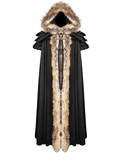 Fur Coat Medieval, Bryn Shander, Fem Loki, Gothic Cloak, Fantasy Couture, Fur Cloak, Steampunk Coat, Cloak Coat, Viking Wedding