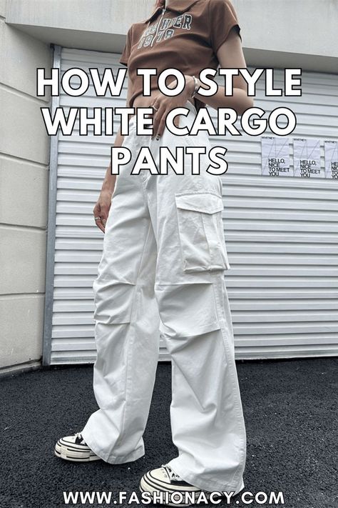 How to Style White Cargo Pants White Cargo Pants Outfit, White Cargo Pants, Cargo Pants Outfit, Oversized Streetwear, Style Cargo Pants, Streetwear Hip Hop, Style Cargo, Cargo Pants Women, Pant Length