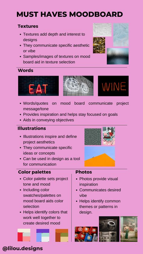 Mood Board Illustration Inspiration, Self Improvement Mood Board, Mood Board Color Palettes Inspiration, How To Mood Board, Visual Planning Board, How To Get Creative, Mood Board Inspo Aesthetic, Digital Mood Board Ideas, Color Scheme Mood Board