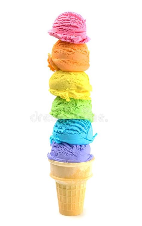 Six Large Scoops of Rainbow Ice Cream royalty free stock photos Ice Cream Pictures, Big Ice Cream, Giant Ice Cream, Rainbow Ice Cream, Colorful Ice Cream, Rainbow Food, Healthy Meals To Cook, Healthy Food List, Ice Ice Baby