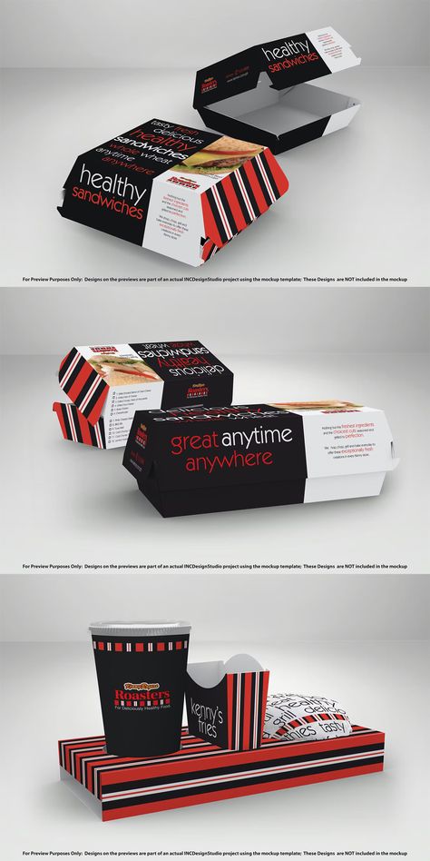 Fast Food Boxes Take Out Packaging MockUps Fast Food Packaging Design, Fast Food Packaging, Burger Box, Food Mockup, Sandwich Box, Food Box Packaging, Food Pack, Innovative Packaging, Gift Box Design