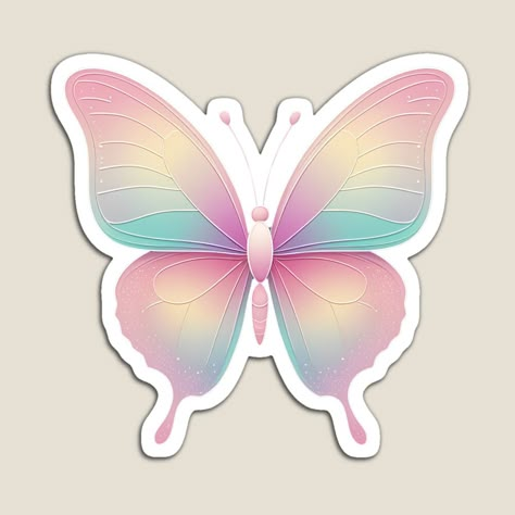 Get my art printed on awesome products. Support me at Redbubble #RBandME: https://www.redbubble.com/i/magnet/Cute-Kawaii-Butterfly-by-theartcreatore/158490525.TBCTK?asc=u Butterfly Topper, Kawaii Butterfly, Butterfly Pastel, Tiny Stickers, Pastel Butterfly, Aesthetic Butterfly, Butterfly Magnet, Pastel Butterflies, Butterfly Printable