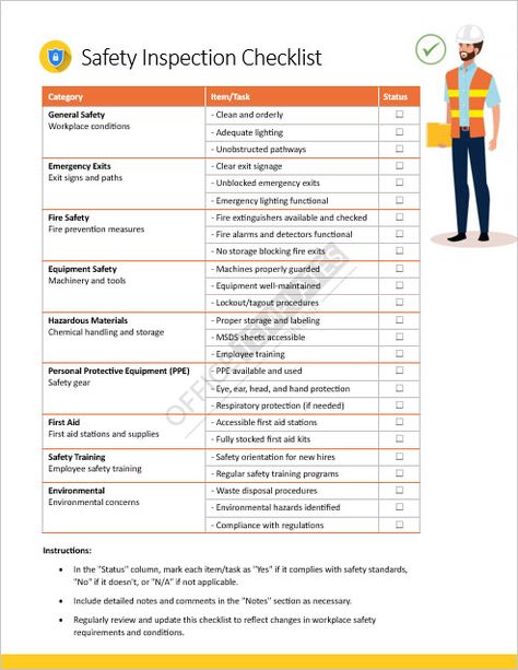 🛠️ Ensure Workplace Safety with Our Equipment Inspection Checklist Template in MS Word! 🏢 Security Manager, Civil Works, Workplace Safety Tips, Security Management, Safety Topics, Health And Safety Poster, Safety Audit, Safety Officer, Good Leadership Skills