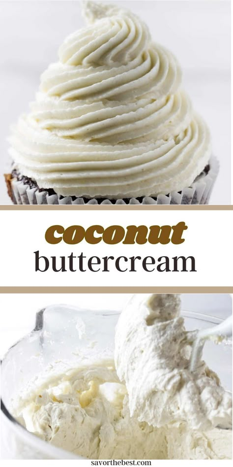 Forget everything you think you know about buttercream because this coconut buttercream recipe is about to flip the script! Wave goodbye to the usual, overly sweet frostings that overshadow your desserts. We’re talking a game-changer that’s so light, creamy, and bursting with coconutty goodness, you might just find yourself “accidentally” making too much just to have a little (or a lot) extra to enjoy. Coconut Buttercream Frosting Recipe, Coconut Buttercream Frosting, Patisserie Vegan, Coconut Buttercream, Coconut Frosting, Icing Recipes, Buttercream Frosting Recipe, Icing Frosting, Icing On The Cake