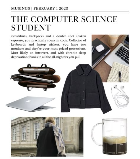 Computer Science Aesthetic Outfit, Women In Tech Aesthetic, Computer Science Student Aesthetic, Modern Academia Aesthetic, Computer Science Major Aesthetic, Overachiever Aesthetic, Computer Science Aesthetic, Computer Science Women, Computer Science Student