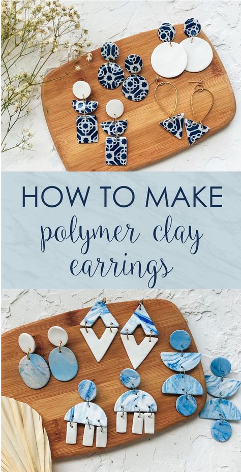 Follow my how to guide if you've ever wanted to make your own polymer clay earrings! I promise they're easier than you think! How To Make Earrings Out Of Clay, How To Make Earrings For Beginners Clay, How To Start Making Clay Earrings, Homemade Polymer Clay Earrings, How To Start A Clay Earring Business, Making Earrings With Clay, Unique Diy Earrings, Best Selling Polymer Clay Earrings, How To Make Clay Earrings For Beginners