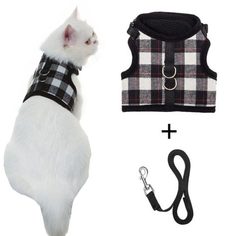 The Best Cat Harness that Your Cat Will Love | OliveKnows Best Cat Harness, Aesthetic Cat Tattoo, Kitten Harness, Cats Tattoo, Cats Outside, Harness And Leash Set, Vest Harness, Cat Essentials, Cat Leash