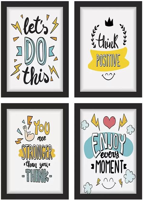 Arts Motivational Frame Set for Office Wall with Photo Frame | Picture Painting Poster | Inspiring Motivational Quotes with Frame. Set of 4 Paper Print - Educational posters in India - Buy art, film, design, movie, music, nature and educational paintings/wallpapers at Flipkart.com Motivation Wall Painting, Quotes For Office Wall Frames, Bottle Quotes Art, Boho Art With Quote, Canvas Painting Ideas For Office, Poster Diy Handmade, Motivational Quotes Photo Frame, Motivational Canvas Painting Inspirational Quotes, Motivational Quotes Canvas Painting