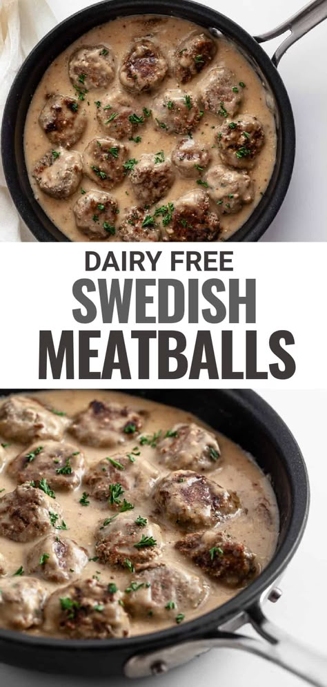 Dairy Free Swedish Meatballs, Dairy Free Meatballs, Meatballs Low Carb, Low Carb Dairy Free, Gluten Free Meatballs, Dairy Free Meals, Dairy Free Recipes Dinner, Dairy Free Keto, Dairy Free Low Carb