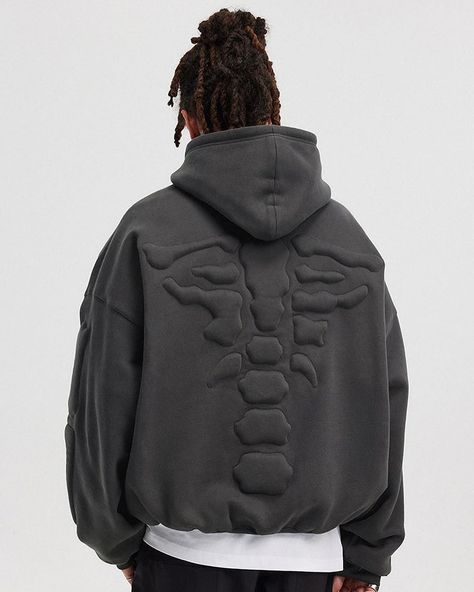 BONELESS 3D Heavyweight Bone Hoodie | Limited Time Stock ‼️ Designer Hoodies For Men, Black Hoodie Drawing, Male Hoodie Outfit, Cropped Hoodie Outfit Men, Unique Hoodies Design, Men’s Hoodies, Hoodies Aesthetic Men, Streetwear Hoodie Outfit, Black Hoodies Men