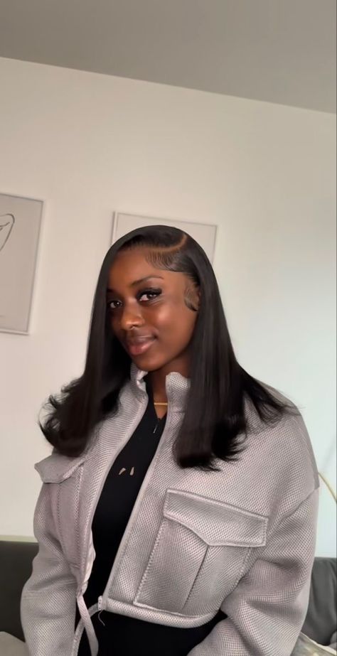 Side Part Quick Weave Straight, Straight Side Part Wig, Sew In Wig, Track Hairstyles, Pressed Natural Hair, Silk Press Natural Hair, Flat Iron Hair, Straight Weave Hairstyles, Sew In Hairstyles