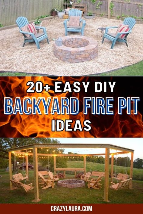 List of the Best Backyard Fire Pit Ideas to DIY #Backyard #Firepit #DIY Fire Pit Ideas Backyard With Seating, Homemade Firepits Diy, Rustic Fire Pit Ideas Backyard Seating, Diy Backyard Ideas On A Budget Firepit Outdoor Living, Diy Fire Pit Backyard, Fire Pit Ideas Backyard On A Budget Diy, Diy Fire Pit Seating Ideas, Backyard Ideas With Fire Pit Sitting Areas Back Yard, Fire Pit Border Ideas