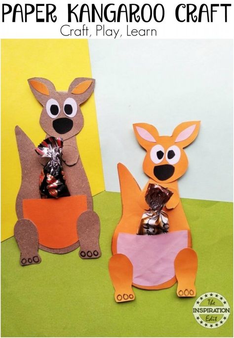 Have you ever been to Australia? Kids Kangaroo Paper Craft Idea - This is a simple, easy and fun paper craft for kids. #papercrafts #kangaroo #australian #kidscrafts #animals #animalcrafts #preschool #paperart Australia Decor, Australia Crafts For Kids, Australia Activities For Kids, Kangaroo Craft, Australia Crafts, Ocean Animal Crafts, Easy Arts And Crafts, Animal Crafts For Kids, Crafts For Boys