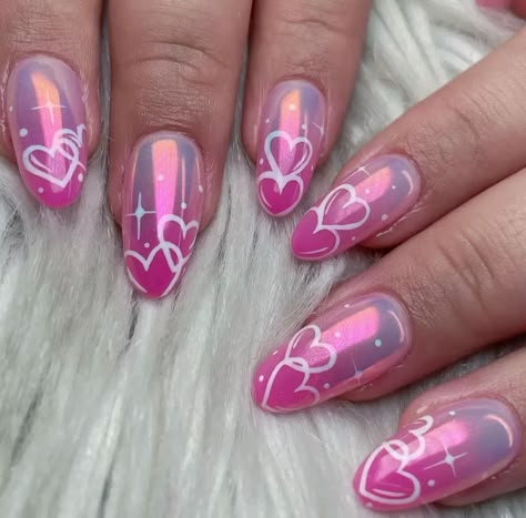 Valentines Day Nail Designs and Nail Art Trends To Try - Her Blog Journal Cute Pink Gel Nails, Pink Heart Nail Art, Sparkle Heart Nails, Simple Cute Nail Designs, Nail Art Short Nails Simple, Pink Nail Designs Short, Gel Nails Design Ideas, Anniversary Nails Ideas, Uñas Nail Art