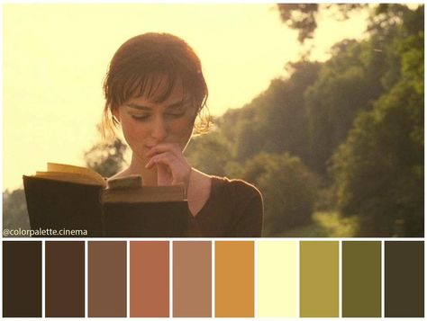 Joe Wright, Color In Film, Movie Color Palette, Pride And Prejudice 2005, Cinema Colours, Cool Color Palette, Hex Color Palette, Color Script, Color Palette Yellow