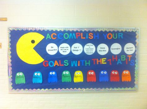 7 habits bulletin board Sharpen The Saw Bulletin Board, Leader In Me Bulletin Board 7 Habits, 7 Habits Bulletin Board, Leader In Me Bulletin Board, Goal Setting Bulletin Board, Goals Bulletin Board, Put First Things First, Kindergarten Organization, Testing Motivation