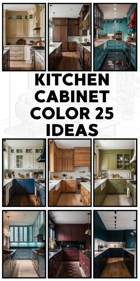 Kitchen Cabinet Color 25 Ideas: Transform Your Space with Vibrant Choices Merlot Kitchen Cabinets, Best Cabinet Colors For Small Kitchens, Diy Painting Kitchen Cabinets Ideas, Multi Color Kitchen Cabinets, Stain For Kitchen Cabinets, Three Tone Kitchen Cabinets, Two Color Kitchen Cabinets Ideas, 2025 Kitchen Cabinet Trends, 1960s Kitchen Cabinets