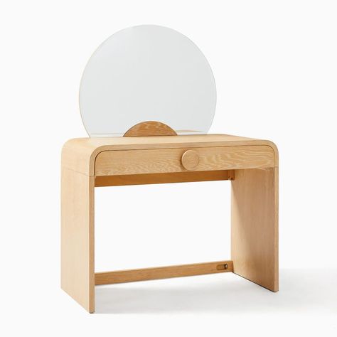 Sarah Sherman Samuel Knob Desk & Vanity (39") | West Elm Sarah Sherman, Sarah Sherman Samuel, West Elm Kids, Kid Desk, Teen Bedding, Teen Bedroom Decor, Vanity Desk, Pottery Barn Teen, Oak Finish