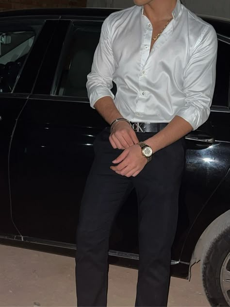 Black Pants Outfit Men, Men Formal Outfit, Black Pants Outfit, Mens Smart Casual Outfits, White Shirt Outfits, Shirt Outfit Men, Gentleman Aesthetic, Pants Outfit Men, Formal Men Outfit