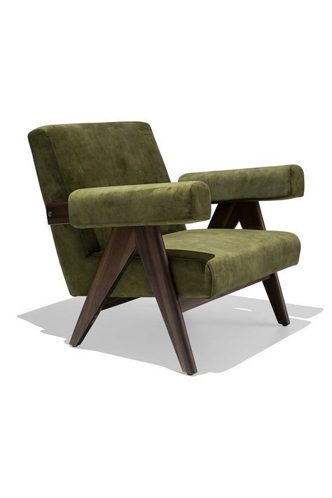 Lobby Hotel, Patchwork Chair, Velvet Lounge Chair, Pierre Jeanneret, Lounge Chair Design, Timber House, Green Chair, Armchair Vintage, Armchair Design