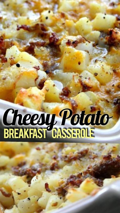 Cheesy Potato Breakfast, Potato Breakfast Casserole, Breakfast Potato Casserole, Breakfast Tart, Delicious Breakfast Casserole, Food Dinners, Menu Sarapan Sehat, Potato Breakfast, Cheesy Potato