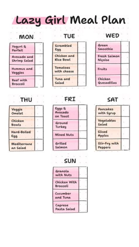 Healthy Week Meal Plan For One, Lazy Healthy Eating, Diet Plans For Teenagers, Realistic Diet Plan, Simple Healthy Meal Plan For The Week, Healthy Diet Plans For Teenagers, Diet Meal Plan For Teen Girl, Teen Diet Plan Girls, Lazy Girl Healthy Meals