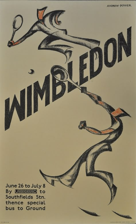 Sybil Andrews, Poster Grafico, Tennis Poster, Tennis Posters, Tennis Art, Underground Tube, London Transport Museum, Wimbledon Tennis, Transportation Poster