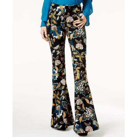 Black & Yellow <3 http://www.studentrate.com/fashion/fashion.aspx Printed Bell Bottoms, Floral Print Pants, Painted Jeans, Highlights Brown Hair, Fun Pants, Casual Wide Leg Pants, Anna Sui, Bell Bottom Pants, Flared Pants