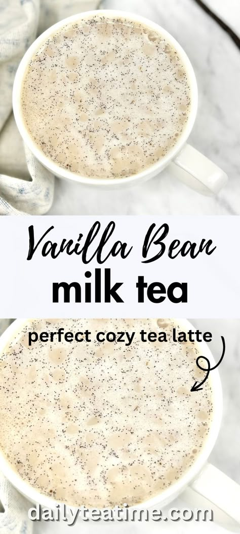 Milk Tea Recipe, Tea And Milk, Milk Tea Recipes, Vanilla Tea, Hot Drinks Recipes, Tea Drink Recipes, Cozy Drinks, Vanilla Milk, Coffee Drink Recipes