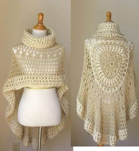 Poncho Scarf, Crochet Cape, Crochet Poncho Free Pattern, Poncho Crochet, شال كروشيه, Crochet Poncho Patterns, Crochet Shawls And Wraps, Knit Poncho, Poncho Pattern