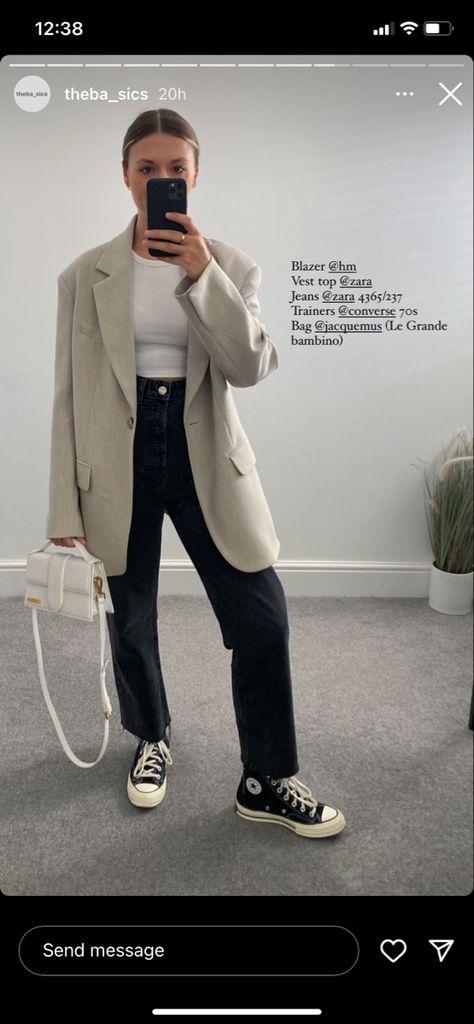 Slacks With Converse, Converse Business Casual Outfits, Converse Office Outfit, Converse 70 Outfit, Converse Work Outfit, Capsule Style, Converse 70, 70 Outfits, Outfit Blazer