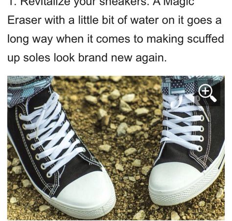 Magic Eraser to clean WHITE SHOES How To Clean Converse Shoes Black, How To Clean Black Converse, Clean Converse Shoes, Clean White Shoes, Converse Shoes Black, Clean Converse, Cleaning Shoes, How To Clean White Shoes, Magic Eraser