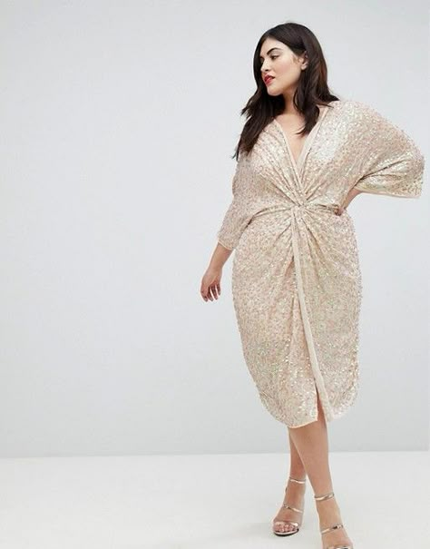 ASOS Curve | ASOS DESIGN Curve Embellished Sequin Kimono Midi Dress Asos Plus Size Dress, Plus Size Dress Fashion, Curve Dress Plus Size, Plus Size Engagement Party Outfits, Curve Wedding Guest Outfit, Plus Size Midi Dress Formal, Plus Size Dresses To Wear To A Wedding, Asos Plus Size, Plus Size Sequin Dress