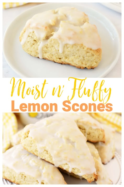 Glazed Lemon Scones Recipe Scones Recipe Lemon, Lemon Scones Recipe, Hp Sauce, Scones Recipe Easy, Lemon Scones, Homemade Scones, Cream Scones, Lemon Dessert Recipes, Scones Recipe