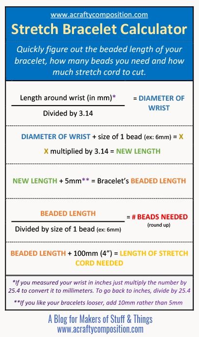 Stretch Bracelet Length, How To Size Stretch Bracelets, Stretch Beaded Bracelets Diy How To Make, Bracelet Length Guide, How To Finish Beaded Bracelet, Diy Stretchy Bracelets, How To Make A Stretch Bracelet, Bracelet Length Chart, Stretch Bracelets Ideas