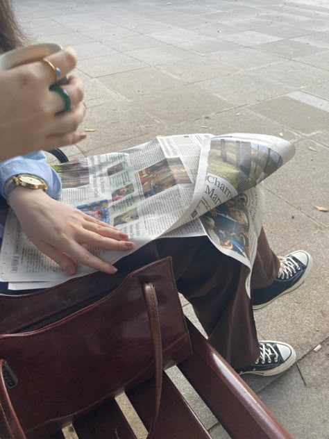 #reading #newspaper Newspaper Reading Aesthetic, Newspaper Club Aesthetic, Newspaper Editor Aesthetic, School Newspaper Aesthetic, Reading Newspaper Aesthetic, Girl Reading Newspaper, Woman Reading Newspaper, Journalism Aesthetic, Tommy Egan