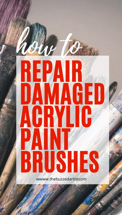 How To Revive Paint Brushes, Clean Paint Brushes Dried, How To Clean Paint Brushes Acrylics, Clean Paint Brushes, Remove Acrylic Paint, Paint Holder, Dry Brush Painting, Big Painting, Cleaning Paint Brushes