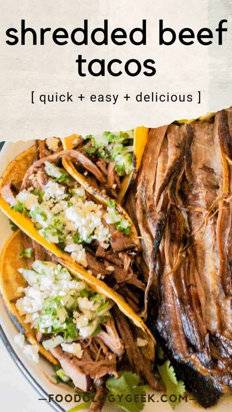 Shredded Brisket Recipes, Shredded Beef Tacos Instant Pot, Shredded Beef Slow Cooker, Beef Tacos Instant Pot, Instant Pot Recipes Beef, Machaca Beef, Roast Beef Tacos, Brisket Tacos Recipe, Instant Pot Shredded Beef