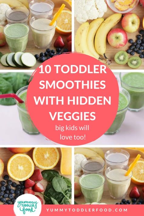 Veggie Smoothies For Kids, Kid Smoothies, Veggies Smoothies, Veggie Smoothie Recipes, Healthy Smoothies For Kids, Toddler Smoothies, Fruit Vegetable Smoothie, Drink Smoothie, Smoothie Recipes For Kids