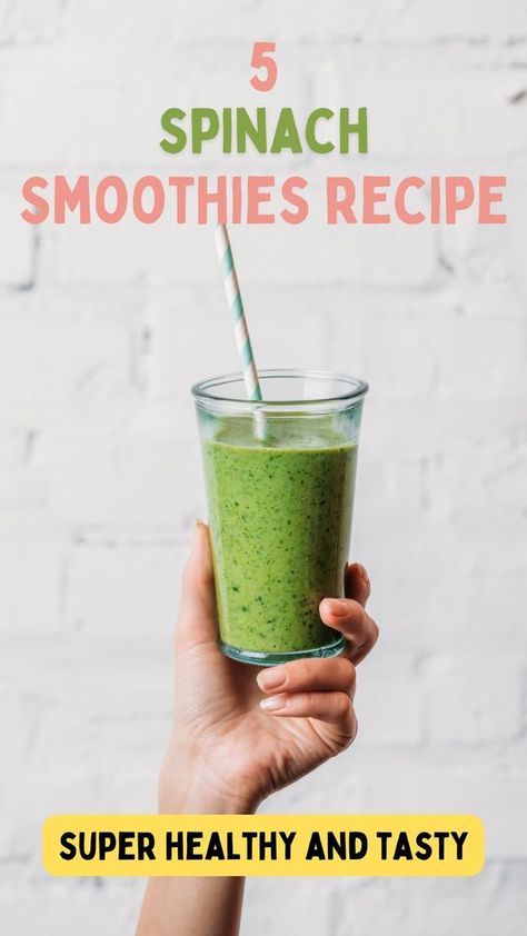 I will share with you the benefits of adding spinach to smoothies and provide you with five incredibly healthy spinach smoothie recipes that will leave you feeling energized and satisfied. Morning Spinach Smoothie, Breakfast Smoothie With Spinach, Spinach Drinks Green Smoothies, Healthy Smoothie With Spinach, Spinach Smoothies That Taste Good, Healthy Smoothies For Lunch, Green Smoothie Recipes With Avocado, Spinach Green Smoothie, Before Workout Smoothie Recipes