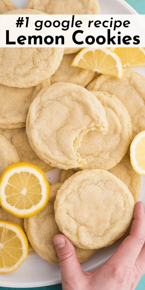 With over 1.5 million views and counting, this lemon sugar cookies recipe is one of the most popular cookie recipes on my website, and for good reason! These soft lemon sugar cookies can be made with one bowl, are thick, chewy and easy to freeze. Chewy Lemon Cookies, Easy Healthy Cookies, Lemon Sugar Cookies Recipe, Cheesecake Cups Recipe, Cookie Cookbook, Lemon Cookies Recipes, Popular Cookies, Cookies Healthy, Lemon Sugar Cookies