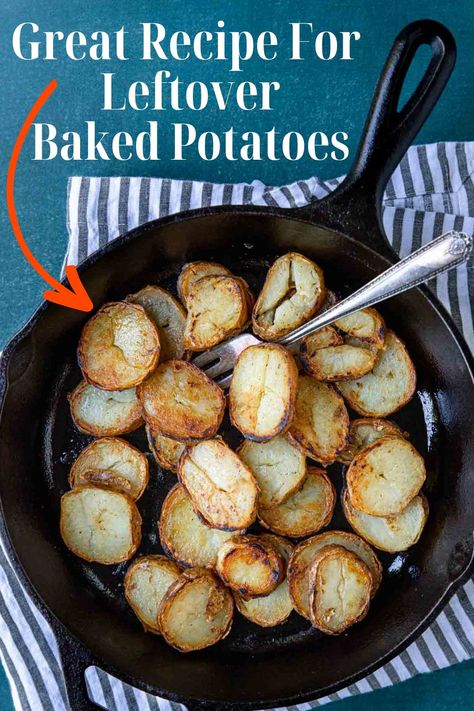 Baked Potato Breakfast Recipes, Leftover Baked Potato Recipes Breakfast, Leftover Baked Potato Recipes, Leftover Roasted Potatoes, Leftover Baked Potato, Roasted Breakfast Potatoes, Leftover Baked Potatoes, Baked Potato Recipe, Fried Potatoes Recipe